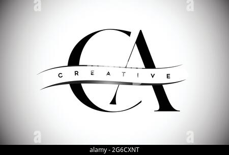 CA Letter Logo Design with Serif Font. CA Icon Logo with united ...