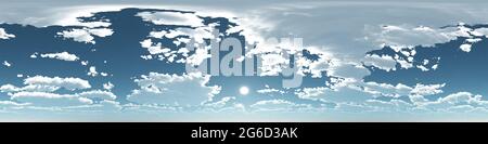 Seamless sky hdri panorama 360 degrees angle view with zenith and clouds for use as sky dome. 3d render illustration Stock Photo