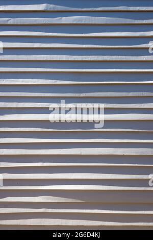 White painted wooden shiplap boards Stock Photo