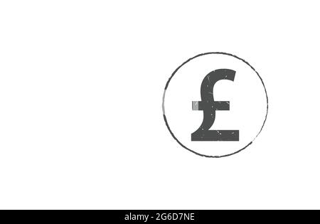 UK Pound sterling grunge stamp seal vector design. Currency mainstream symbol with grunge stamp seal style design Stock Vector