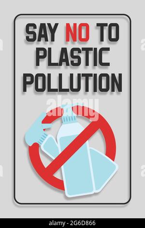 Disposable plastic. Banning plastic bottles of detergents. Say no to plastic pollution. Pollution problem concept. Stock Vector