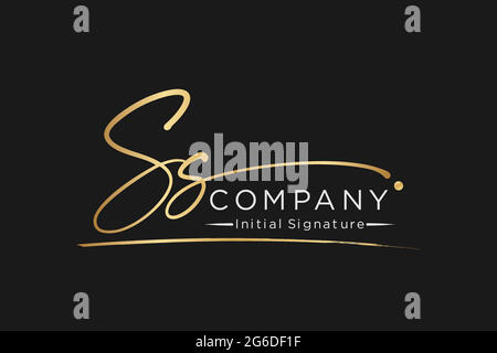 signature Initial combination Letter Ss.Beauty vector initial logo, handwriting logo of initial signature, wedding, fashion, jewerly, boutique, floral Stock Vector