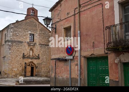 The church of San Esteban Protomartir, in San Esteban de Gormaz, Soria. Castilla y León, Spain. Stock Photo