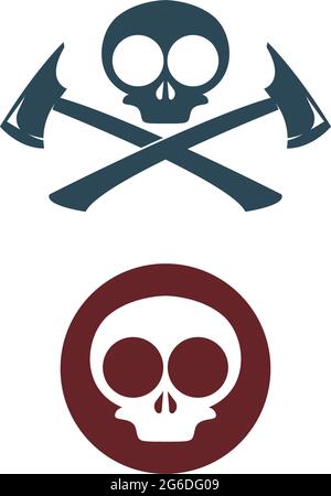 Skull logo icon design vector template illustration Stock Vector