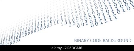 Binary code digital banner template with zeros and ones. Vector graphic background Stock Vector