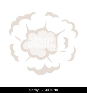 Cartoon explosion, steam clouds, puff, mist, fog, watery vapour. Special effect. Stock Vector