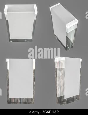 3D rendering - High resolution image Plastic candy box Isolated on a gray background  high quality details Stock Photo