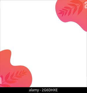 Gradient coral background. Tropical plants grow inside the neon forms. A new direction for your design. Vector 3D fantastic layout. Stock Vector