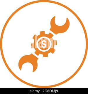 Application tools, financial gears icon - Use for commercial purposes, print media, web or any type of design projects. Vector EPS file. Stock Vector