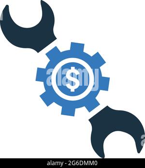 Application tools, financial gears icon - Use for commercial purposes, print media, web or any type of design projects. Vector EPS file. Stock Vector