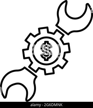 Application tools, financial gears icon - Use for commercial purposes, print media, web or any type of design projects. Vector EPS file. Stock Vector