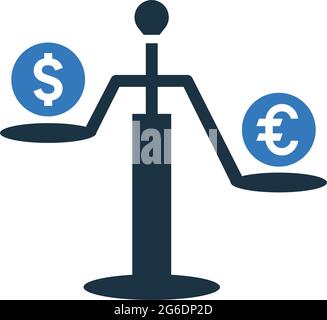 Compare money, currency balance, weight icon - Vector EPS file. Perfect use for print media, web, stock images, commercial use or any kind of design p Stock Vector