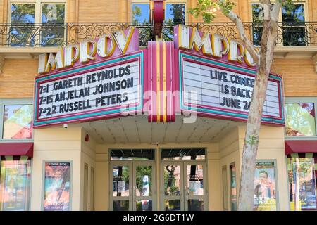 Marque at the San Jose Improv, an Improvisation Comedy Club venue located in downtown San Jose, California. Stock Photo