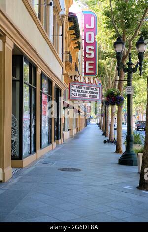 Marque at the San Jose Improv, an Improvisation Comedy Club venue located in downtown San Jose, California. Stock Photo