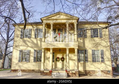 The Mordecai House is a registered historic landmark and is the oldest residence in Raleigh on its original foundation Stock Photo