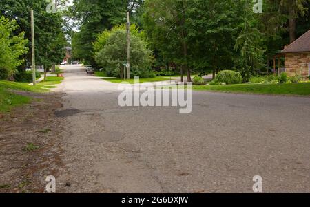 Quiet small town side streets Stock Photo