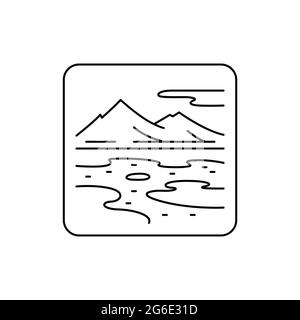 Arctic landscape color line icon. Isolated vector element. Outline pictogram for web page, mobile app, promo Stock Vector