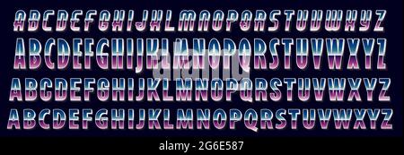 Four 3D Modern font and alphabet template colorful letters typography vector illustration Stock Vector