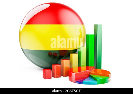 Percent with Bolivian flag, 3D rendering isolated on white background ...