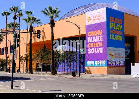 The Tech Interactive in downtown San Jose, California; a hands-on science and technology center designed by Mexican architect Ricardo Legorreta. Stock Photo