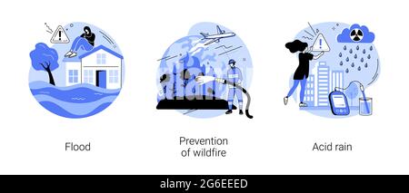 Natural disaster abstract concept vector illustrations. Stock Vector