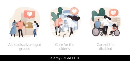 Help vulnerable people abstract concept vector illustrations. Stock Vector