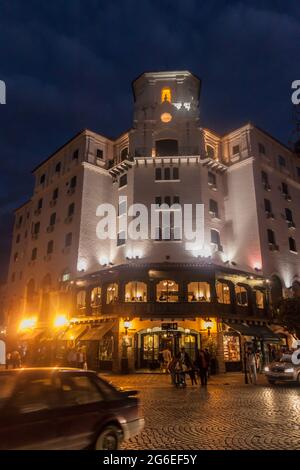 SALTA, ARGENTINA - APRIL 8, 2015: Traffic in the city center of Salta, Argentina. Stock Photo