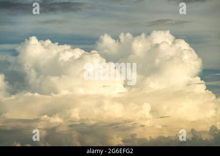 Cumulonimbus and altostratus clouds seen from a passenger jet above the South China Sea Stock Photo