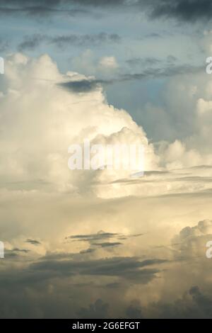 Cumulonimbus and altostratus clouds seen from a passenger jet above the South China Sea Stock Photo