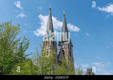 MILWAUKEE, WI,USA - JUNE 19, 2021 - Church of the Gesu on the campus of Marquette University. Stock Photo