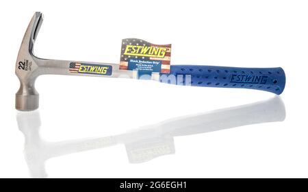 Winneconne, WI - 5 July 2021:  A package of Eswing claw hammer on an isolated background Stock Photo
