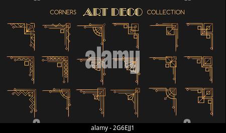 Art deco corners set Stock Vector