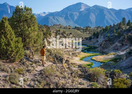 Hot Creek Geological Site in Mono County California Stock Photo