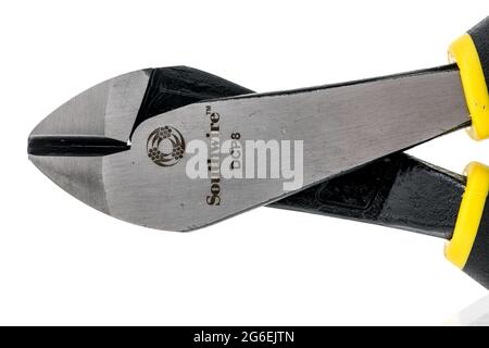 Winneconne, WI - 5 July 2021:  A package of Southwire cutting pliers on an isolated background Stock Photo