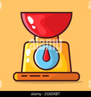 analog food scale vector illustration in flat style Stock Vector