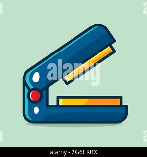 stapler office stationery vector illustration in flat style Stock Vector