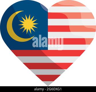 heart with malaysia flag Stock Vector