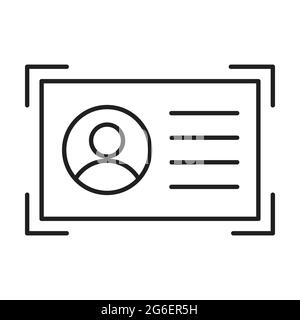 Scanning ID card outline icon vector card scanner symbol for graphic design, logo, web site, social media, mobile app, ui illustration Stock Vector