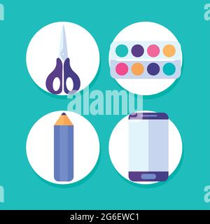 four craft icons Stock Vector