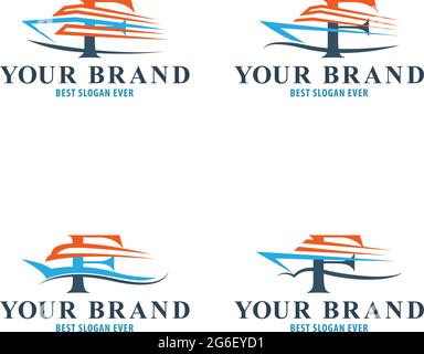 Initial Letter N Cruise Ship Logo Boat Icon. Yacht Symbol, Marine ...
