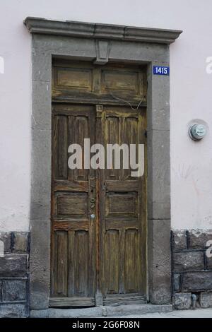 Spanish Colonial Door in San Luis Potosi, Mexico Stock Photo