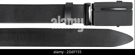 End parts of belt with automatic Buckle isolated on white background Stock Photo