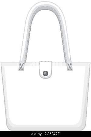 Front of basic white handbag isolated illustration Stock Vector