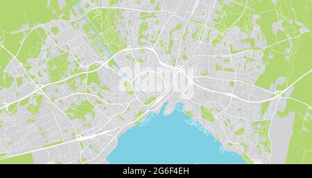 Urban vector city map of Vasteras, Sweden, Europe Stock Vector