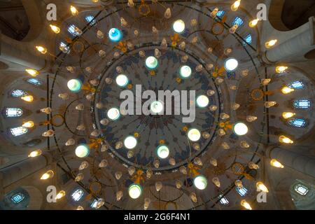 Interior of Eyup Sultan Mosque in Istanbul Stock Photo