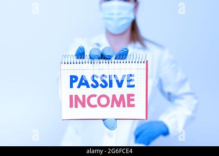 Conceptual display Passive Income. Business concept earnings extracted from rental property, and other enterprises Demonstrating Medical Ideas Stock Photo