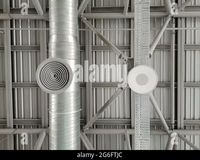 Ventilation system for large workplaces. Stock Photo