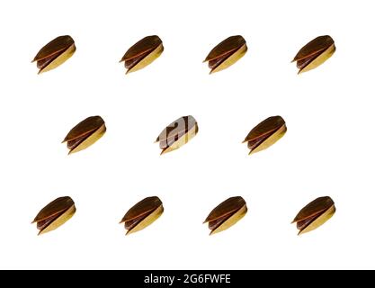 Pine nuts on white background. Stock Photo