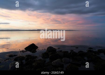Sunset over The Firth Of Forth Estuary, Edinburgh,Scotland,UK. Stock Photo