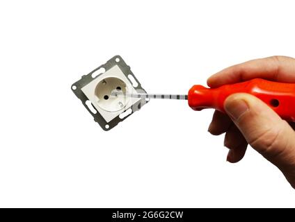 Socket and screwdriver. Stock Photo